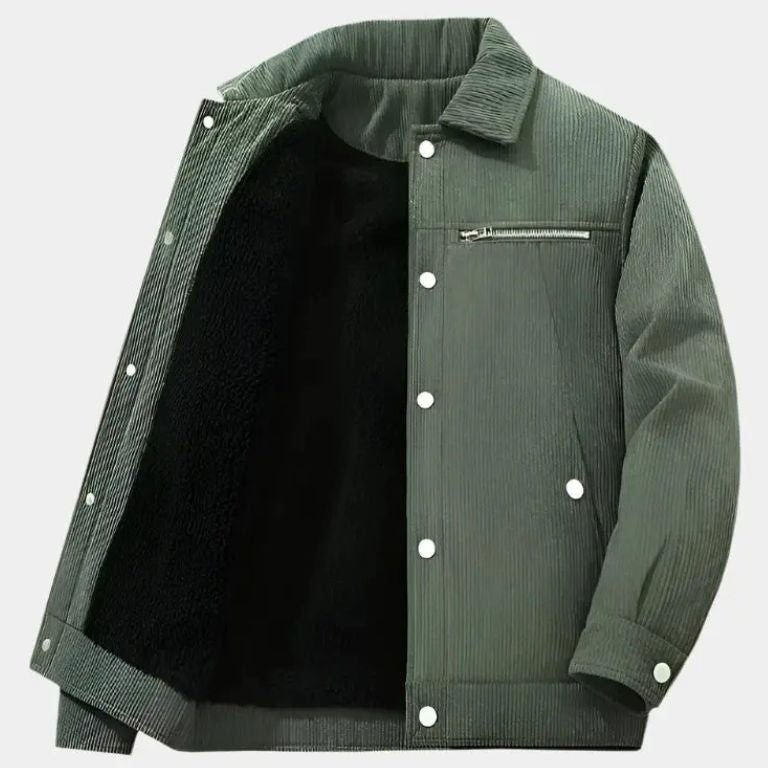 Minimalist Corduroy Sherpa Jacket - Cross & Crown