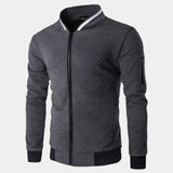 Textured Casual Bomber Jacket - Cross & Crown
