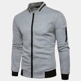 Textured Casual Bomber Jacket - Cross & Crown