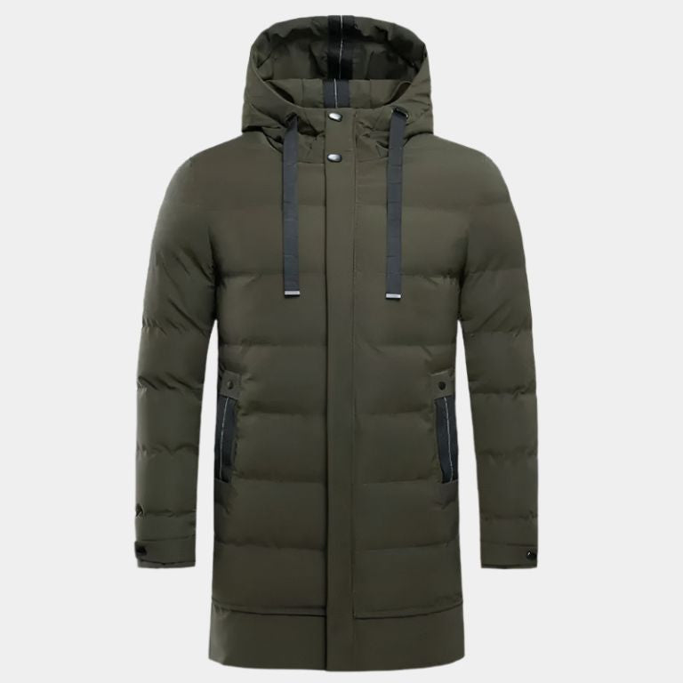 Minimalist Long Puffer Jacket - Cross & Crown