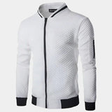 Textured Casual Bomber Jacket - Cross & Crown