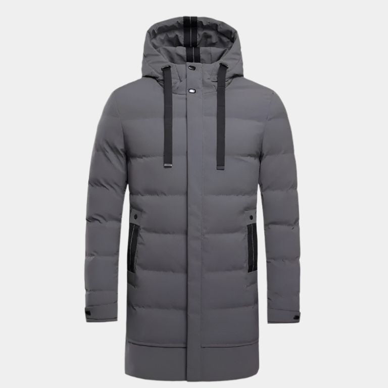 Minimalist Long Puffer Jacket - Cross & Crown