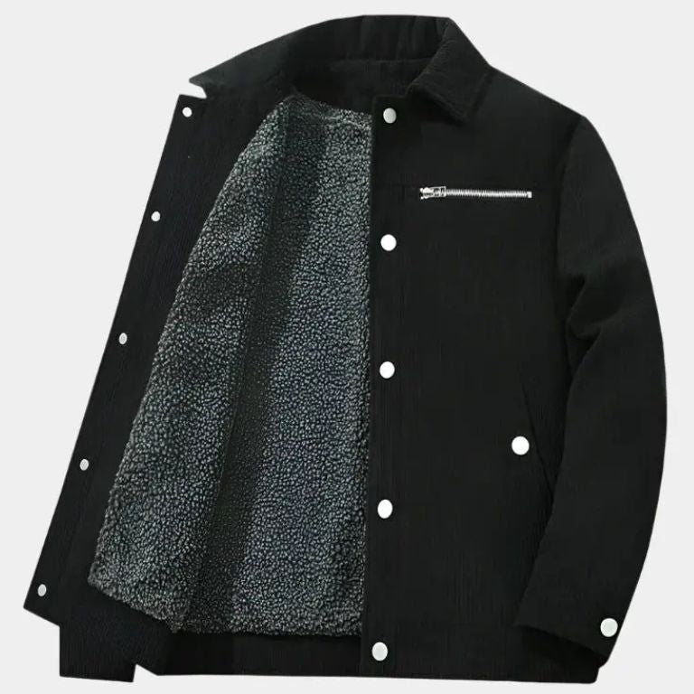 Minimalist Corduroy Sherpa Jacket - Cross & Crown