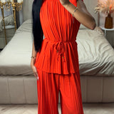 Diva Set with Belt & Wide Pants