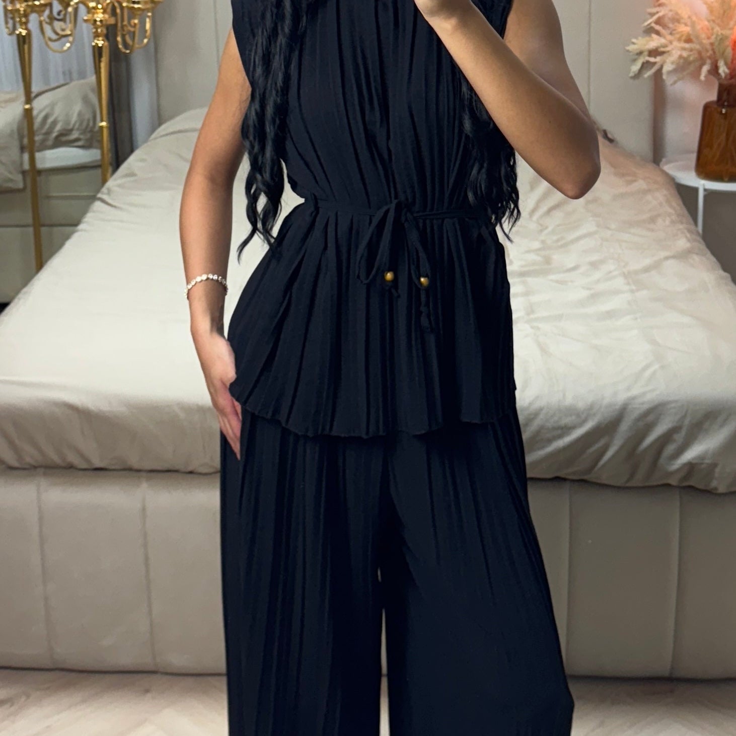 Diva Set with Belt & Wide Pants