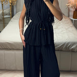 Diva Set with Belt & Wide Pants