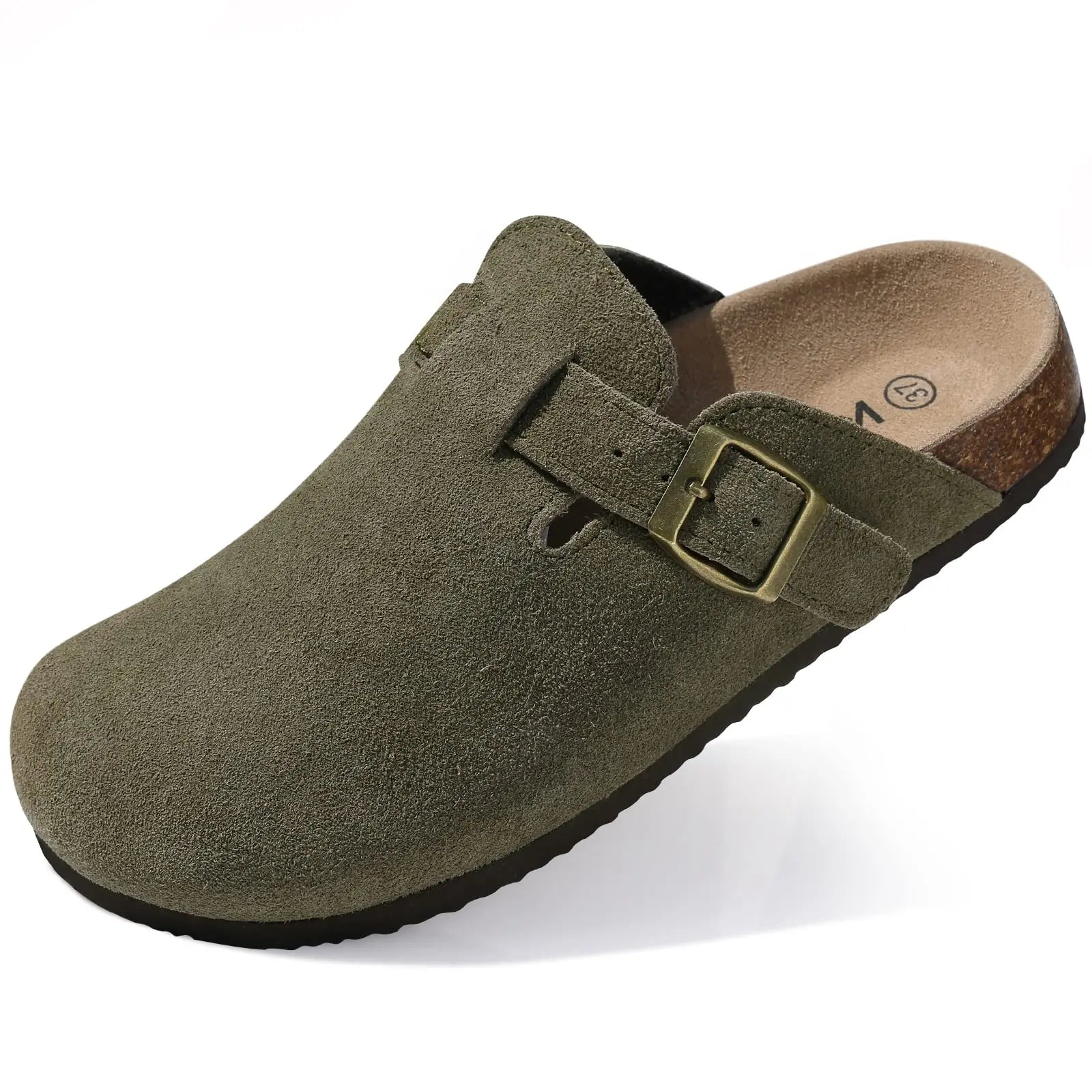 Bibi Suede Buckle Slippers