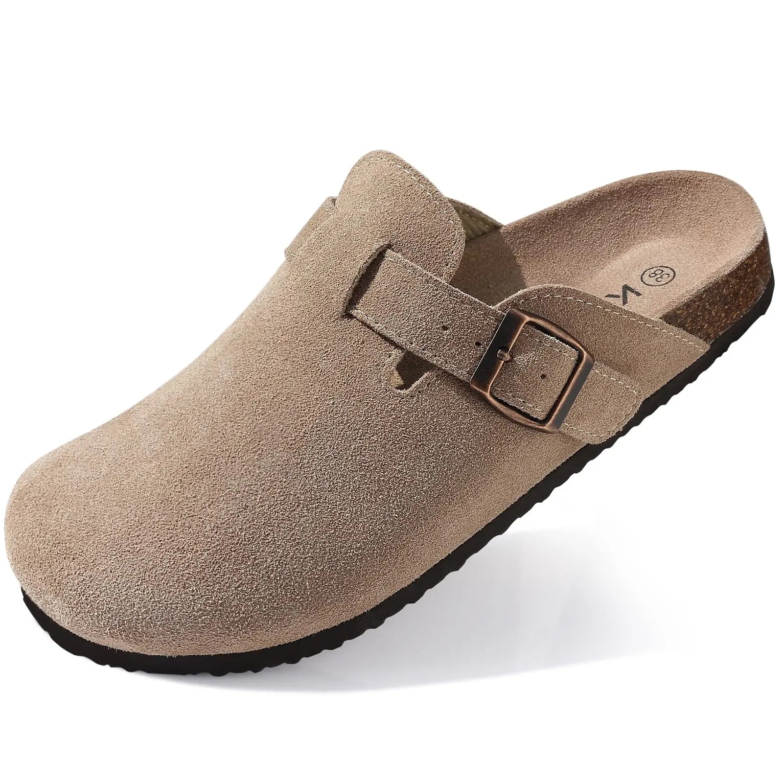 Bibi Suede Buckle Slippers