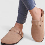 Bibi Suede Buckle Slippers